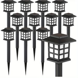 6/12 Pack Solar LED Path Lights - Waterproof, Warm White, Durable Polypropylene Material, With Lithium Battery, Easy To Install, Great For Outdoor Garden, Patio And Landscape Lighting