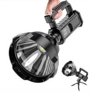 Flashlight, Illumination Lamp, High Power Searchlight - Bright Large Diameter LED Handheld Flashlight with Bracket, Outdoor Search and Rescue Spotlight