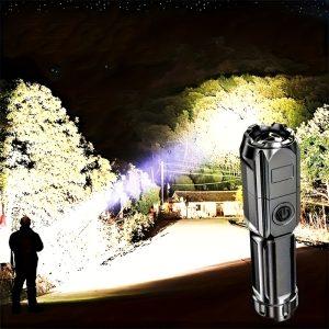 1pc Rechargeable Zoomable Flashlight, Small High Lumens Super Bright LED Flashlight, Powerful Handheld Flashlights, Flashlight With 3 Modes & Zoomable For Outdoor Camping, Emergency Hurricane Indoor Home Use