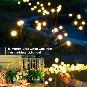 Firefly Lights, 8 Lighting Modes Solar Garden Lights, 8/12LED Solar Outdoor Lights Solar Swaying Light For Yard Patio Decor Pathway Garden Decoration Camping Christma