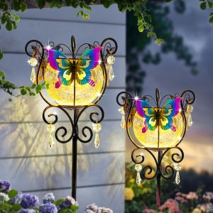 Solar Powered LED Butterfly Garden Stake Lights, Spring Patio Lawn Decor for Yard