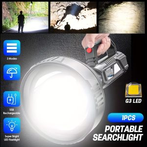 LED Flashlight 3 Modes Portable Handheld Spotlight for Hiking Fishing Emergency