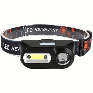 Headlamp, Ultra Bright Rechargeable LED Head Lamp - 160 Lumen, Motion Sensor, 6 Lighting Modes, Adjustable Angle & Strap Headlight Flashlight For Running Cycling Camping Hiking Huntin