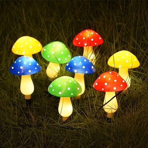 Of Upgraded Solar Mushroom Lawn Lights, Outdoor Garden Decorative Lights, 16 Head Mushroom Ornaments, 8 Modes, Waterproof, Solar Christmas Lights For Camping Backyard Trail Landscape Decoration