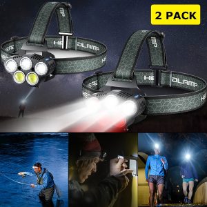 2 Pcs Sensor COB LED Headlamp USB Rechargeable Head Lamp Head Light Flashlight Work Light With 6 Modes For Outdoor, Running, Hunting, Hiking, Maintenance, Camping Gear