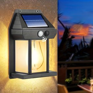 Solar-Powered LED Wall Sconce with Motion Sensor - Perfect for Patio, Porch, Deck & Outdoor Security Lighting