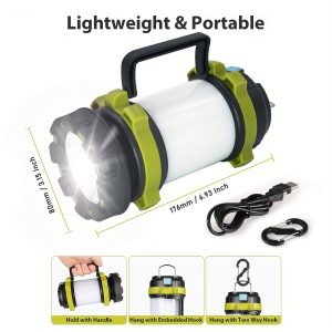 Rechargeable 1000LM Camping Lantern with Power Bank, 6 Modes, Waterproof LED Flashlight for Outdoor Emergency Hiking