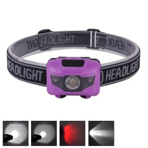 Outdoor Headlamp With White Light And Red Light, Portable Lightweight Headlight, For Hiking, Fishing, Camping