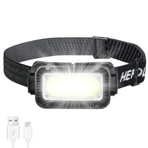 COB LED Headlamp USB Rechargeable Headlight Torch Work Light Bar Head Band Lamp